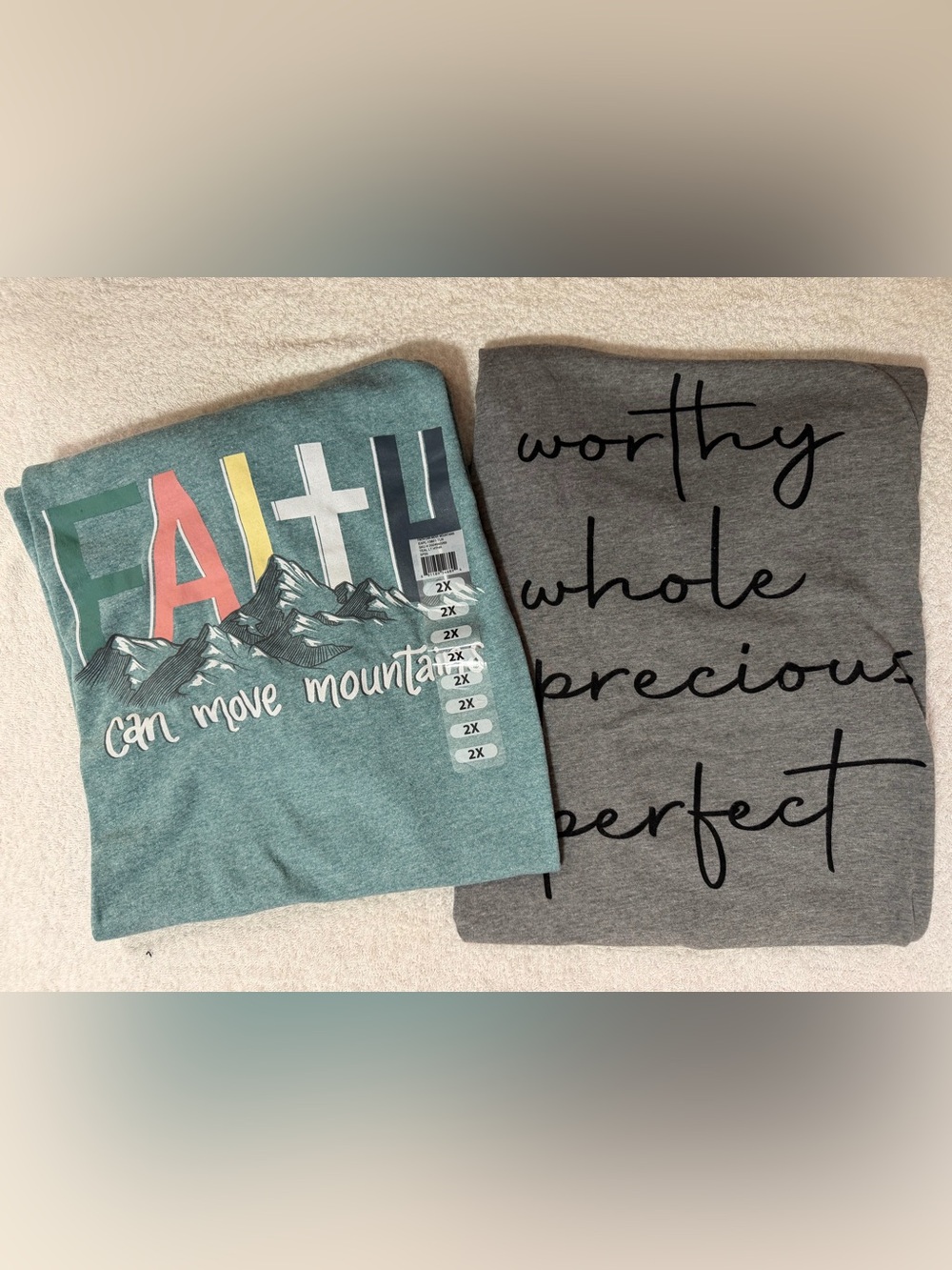 NWT Rural King Christian Inspirational Graphic Tee Faith Religious Set of 2